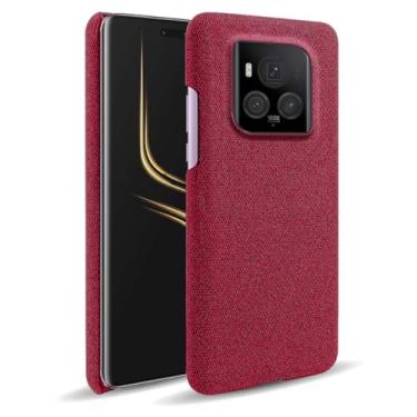 Imagem de Capa para Honor MAGIC 6 Pro,Capa desenhada em lona,Case Protetora Ultrafina com Empunhadura Macia,Design em Tecido Antichoque e Antiarranhões-Red