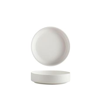 Imagem de Prato de cerâmica para salada criativa, prato de sobremesa de frutas caseiras - branco semibrilhante 15 cm