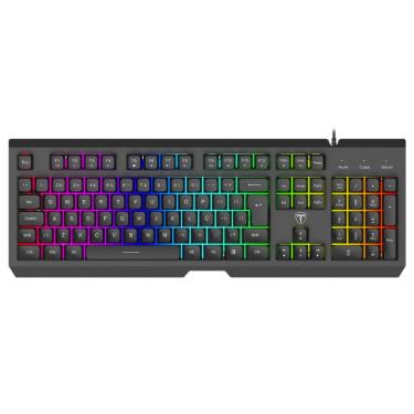 Imagem de Teclado Membrana T-dagger Nova RGB Full Size USB ABNT2 Preto - T-TGK110