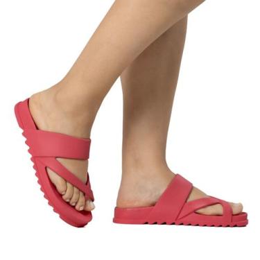 Imagem de Papete  Tiras Chinelo Slide Conforto Casual - sposatto, Rosa, 35