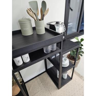 Imagem de Aparador Buffet Adega Cervejeira Frigobar com Cantinho do Café Preto A