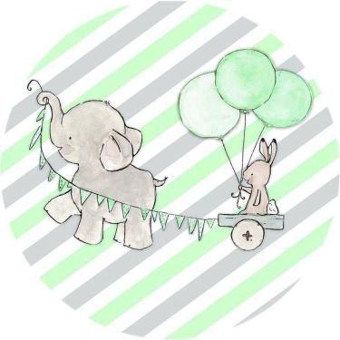 Imagem de Painel Redondo 3D Sublimado Elefantinho Frd-5193