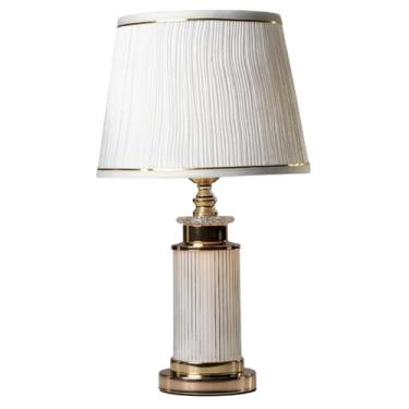 Imagem de Abajur Mesa Quarto Casal Torre Cristal Abajour Corpo Aceso e Iluminado Abajur de Tomada e Cabeceira