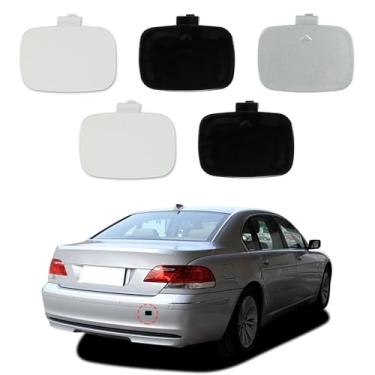 Imagem de Tampa do gancho de reboque do para-choque traseiro do carro, encaixe para BMW E65 E66 7 Series 730i 730Li 750Li 760Li 2005 2006 2007 2008 (preto carbono) 51127142216