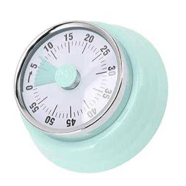 Imagem de Cronômetro de Cozinha de Contagem Regressiva Mecânica para Cozinhar Com Disposição Visual Dial Timer de Aço Inoxidável para Ensino, Reunião, Culinária, Trabalho (Verde claro)