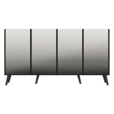 Imagem de Aparador Buffet Retrô Com Espelho Multimóveis Veneza Preto