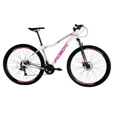 Imagem de Bicicleta Bike Aro 29 KSW MTB Alumínio 24V Câmbios Especiais - Feminina - Cabeamento Superior Interno (BRANCA BRILHO (ADS ROSA), 15)