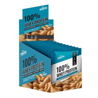 Imagem de 100% Whey Protein Caixa Com 10 Unidades de 40g Shark Pro Paçoca
