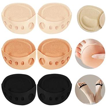Imagem de SooGree 3 Pares De Almofadas Para A Planta Do Pé, Tecido Tipo Favo Mel Meias Antepé, Metatarsais Invisíveis Sem Dedos Mulheres, Cuidados Com O Pé