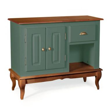 Imagem de Gabinete para Banheiro 2 Portas 1 Gaveta e Nicho Dália 3058 - Verde Musgo/Imbuia Glazer