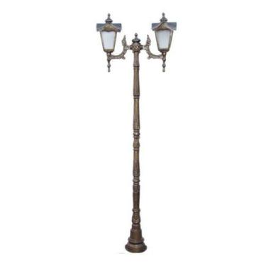 Imagem de Poste Madri 2 Luminárias Colonial Alumínio Casa Praça Jardim - 1,99m -
