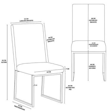 Imagem de Kit 6 Cadeiras Para Mesa De Jantar Base Industrial Preto Balaqui - Bal