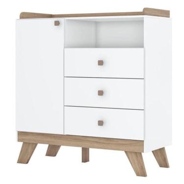 Imagem de Cômoda Infantil Confete Branco Brilho Jequitibá - Henn