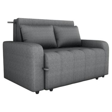 Imagem de Sofa Cama 2 Lugares 138 Cm Amora Linho Vancouver Cinza Milani Store Cinza