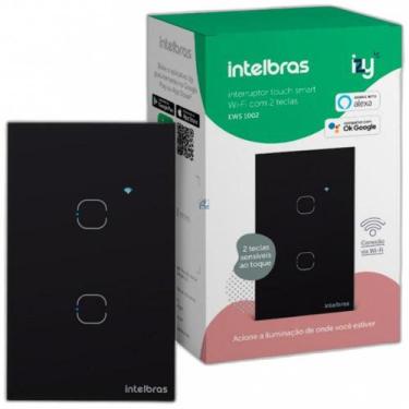 Imagem de Interruptor Inteligente Intelbras Wifi Touch Preto 2 Teclas Ews 1002 4