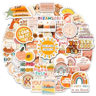 Imagem de Rzaemuush 200 peças de adesivos motivacionais vintage, adesivos inspiradores boho para scrapbook, garrafa de água, quadro de visão, placa de visão positiva, pacote de adesivos de vinil para crianças e
