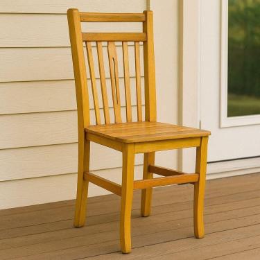 Imagem de Cadeira De Madeira Maciça Com Encosto Anatômico – Rústica E Confortável