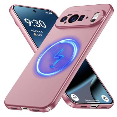 Imagem de GRECAZO Capa magnética para Google Pixel 10 Pro XL, capa fina minimalista fosca rígida de policarbonato [compatível com MagSafe], amortecedor protetor ultrafino e leve com câmera e protetor de tela