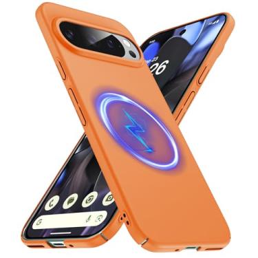 Imagem de GRECAZO Capa fina magnética adequada para Google Pixel 10 Pro/Pixel 10 (2025) [compatível com MagSafe] Capa rígida ultrafina leve durável minimalista fosca à prova de choque antiderrapante anel