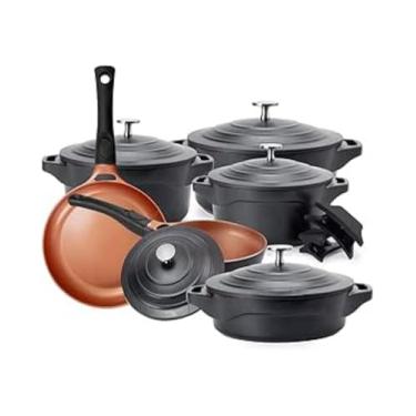 Imagem de Jogo De Panelas Le Cook Revestimento Cerâmico Black 6 Peças