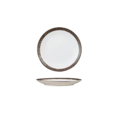 Imagem de Disco vitrificado em forno roscado pintado à mão em cerâmica retrô japonês - fogo de gelo