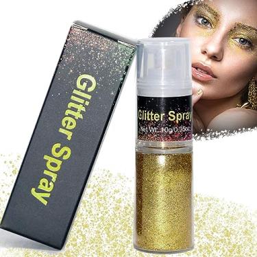 Imagem de Spray de cabelo com glitter dourado, spray de glitter para cabelo e corpo para crianças, adultos, spray de glitter ultrafino para roupas, festa, maquiagem, festival, destaque