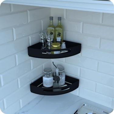 Imagem de Kit 2 Porta Temperos e Condimentos de Parede Preto Multiuso - HomeFull