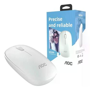 Imagem de Mouse Óptico Sem Fio Wireless 2.4 Ghz 1600 DPI - Branco -AOC