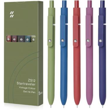 Imagem de Canetas Zs12 Star Traveler, secam rapidamente, Zennyth Zs12 Startraveler Aurora Accent caneta de tinta de gel, aderência suave reduz a fadiga das mãos, canetas de gel escrita suave (cor retrô)
