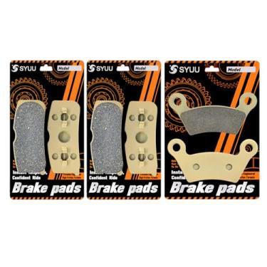 Imagem de S SYUU Pastilhas de freio dianteiras traseiras compatíveis com Can-Am Spyder RS SE5/SM5/Phantom Black 08-09 FA474F FA473R