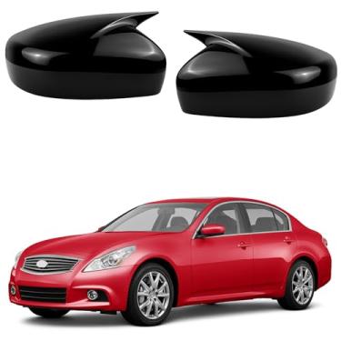 Imagem de Tampa do espelho lateral compatível com Infiniti 2011-2012 G25, 2008-2013 G37, 2015 Q40, 2014 2015 Q6 (preto brilhante)