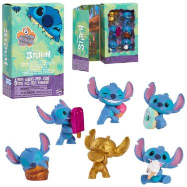 Imagem de Kit 7 Brinquedos Colecionáveis STITCH Disney de 5 cm de Altura para Crianças Acima de 3 Anos, Just Play