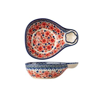 Imagem de Prato de serviço, pratos de jantar de bolinho de massa de grande capacidade, prato de jantar feito à mão de cerâmica de 20 cm, tigela de salada de porcelana vintage, pratos seguros para micro-ondas