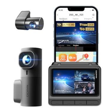 Imagem de DDPAI Z60 Câmera Veicular 3 Canais 4K+2K+1080P - WiFi 5GHz com GPS, 32G eMMC D²Save, Tela IPS 3", Visão Noturna AI-ISP, ADAS, Modo Estacionamento AOV 20D (Sem Cartão SD)