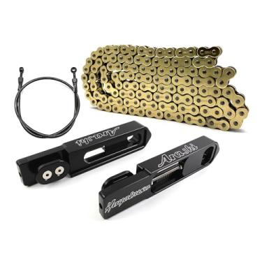 Imagem de Arashi Kit de corrente de freio de extensão de braço oscilante preto 7.1 cm-19.1 cm para Suzuki Hayabusa GSXR 1300 Gen 1 1999-2007, alumínio CNC, necessidades de modificação