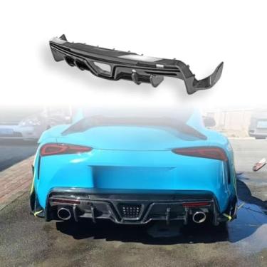 Imagem de Spoiler traseiro do carro com modificação do difusor labial compatível com Supra MK5 A90 A91 2019+ Acessórios de capa protetora de para-choque (fibra de carbono real)