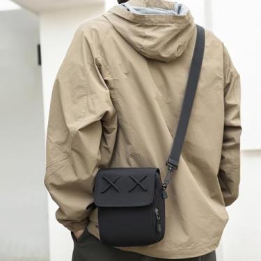 Imagem de Bolsa tiracolo fofa, bolsa mensageiro de ombro de nylon, bolsa tiracolo casual, bolsa de mão, preta, Preto, Small, Bonito