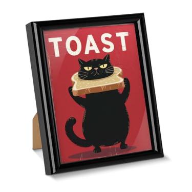 Imagem de Pôster engraçado de arte de parede de gato brinde imagem para decoração de mesa pintura emoldurada para decoração de mesa de cozinha doméstica decoração de parede 15 x 20 cm, brinde para amantes de