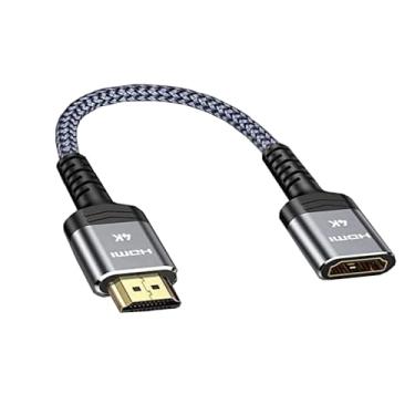 Imagem de Adaptador HDMI macho para fêmea de alta velocidade 4K, cabo de extensão HDMI compatível com HDTV, laptop, PC, monitor, projetor e muito mais (1,5 pés)