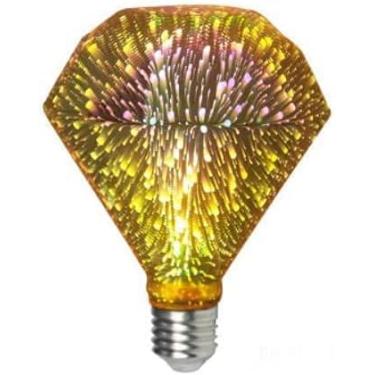 Imagem de Lâmpada de fogo de artifício 3D, lâmpada LED E27 AC 85-220V 4W G95 Retro Edison Starry para decoração de Natal (diamante/A)