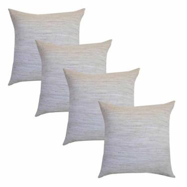 Imagem de Kit 04 Capas para Almofada em Linhão Cru Castele  45cm x 45cm - Bege -