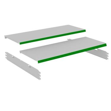 Imagem de Kit 2 Bandeja Gondola Rack FIT Branco 4X 30x90 CH22 Pe Verde