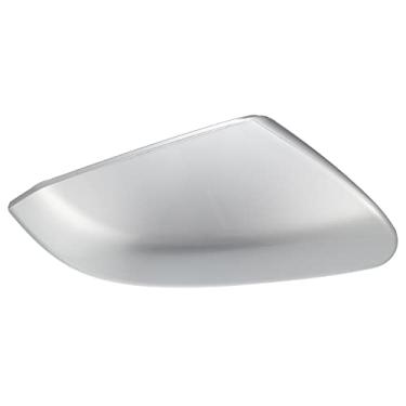 Imagem de X AUTOHAUX Capa de para-lama triangular de canto espelhado painel de acabamento de triângulo retrovisor lado direito para Honda Civic 2016-2019 tom prata