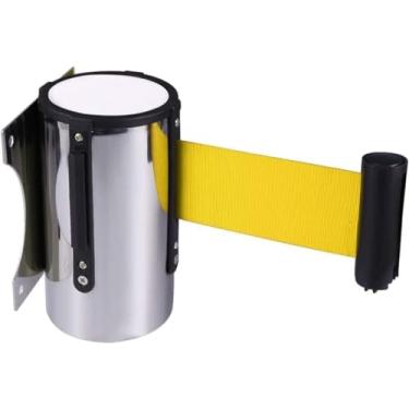 Imagem de GLETSF Barreira de segurança de parede retrátil para filas de filas, para bancos, aeroportos, hotéis, museus, fábricas e cinemas - amarelo-2M