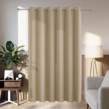Imagem de Joydeco Cortinas blackout para portas deslizantes de pátio 246 cm de comprimento, cortinas divisórias de quarto com ilhós, cortinas blackout térmicas extra largas para quarto e sala de estar (bege