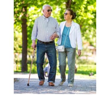 Imagem de Bengala de caminhada dobrável, ajustável e leve de metal de alumínio com ponta de borracha antiderrapante para idosos, viagem, bengala portátil dobrável (ouro)