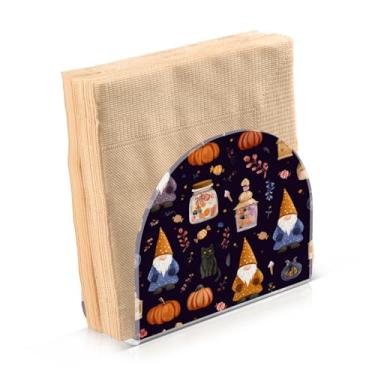 Imagem de Blueangle Pacote com 2 gnomos fofos potes de doces porta-guardanapos - decoração de mesa de acrílico à prova de vento para cozinha e casa, dispensador de lenços de férias com porta-guardanapos