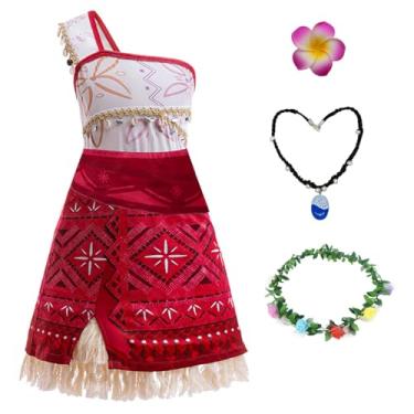 Imagem de Cotpoddy Fantasia de princesa infantil vestido de princesa para Grils Adventure Dress com acessórios, aniversário, Halloween, vermelho, 8-9 anos