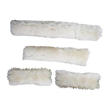 Imagem de Vaveren Conjunto de 4 para cabresto de cavalo, respiráveis ​​e macias, em pelúcia, ideais para passeios a cavalo, festas e uso diário, Bege