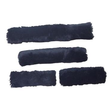 Imagem de oshhni Conjunto de 4 para cabresto de cavalo, substituição de equipamentos equestres, decoração, capa para focinheira, tubos de pelúcia para cabresto, Preto